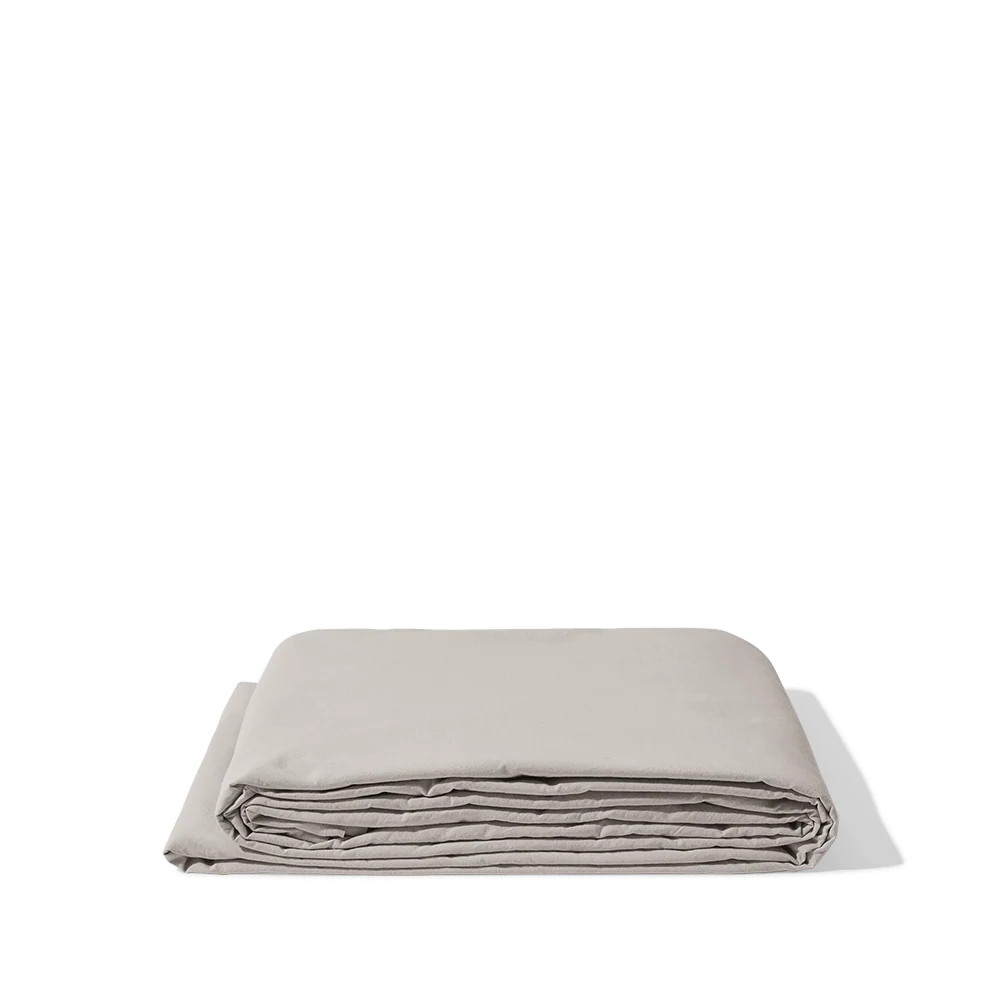 Drap plat en percale de coton - Gris Pavot - Image 3