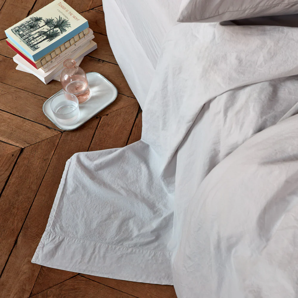 Drap plat en percale de coton - Gris Pavot - Image 6