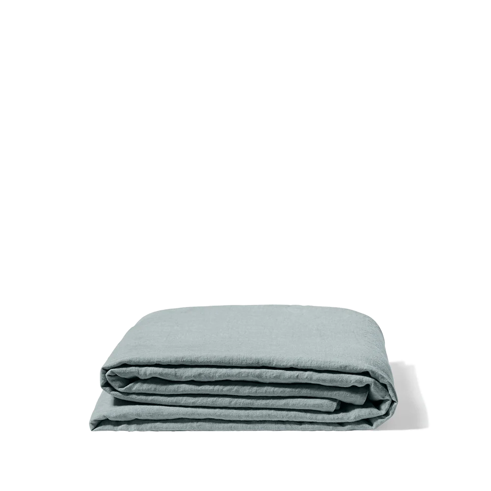 Drap plat en lin lavé - Gris Vésuve - Image 2