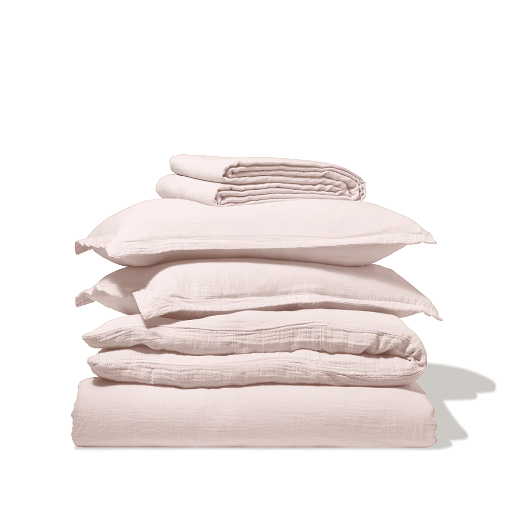 Drap plat en gaze de coton - Rose de Bagatelle - Image 5