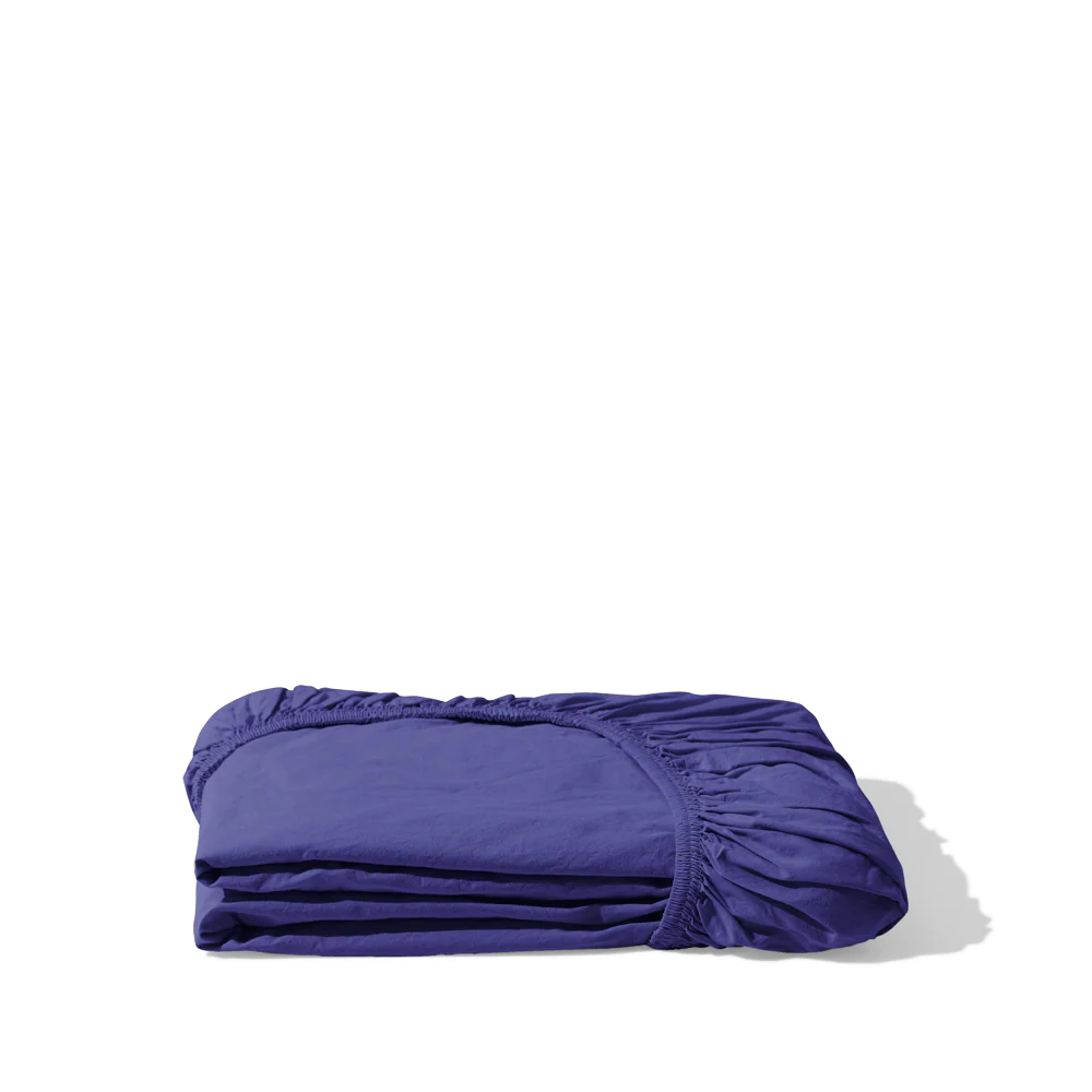 Drap-housse en percale de coton - Bleu Néon - Image 2