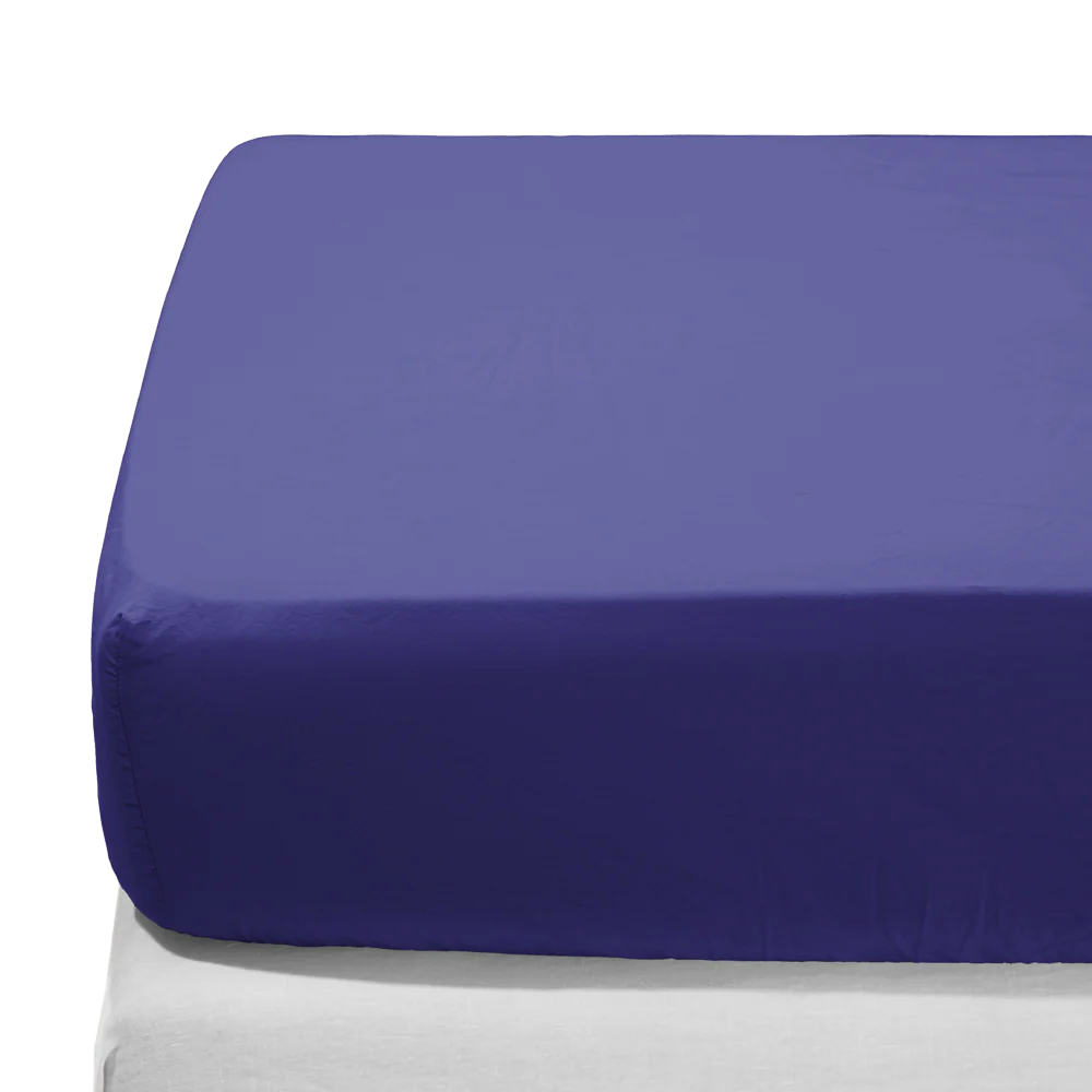 Drap-housse en percale de coton - Bleu Néon - Image 3