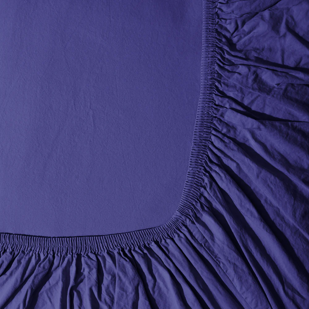 Drap-housse en percale de coton - Bleu Néon - Image 4