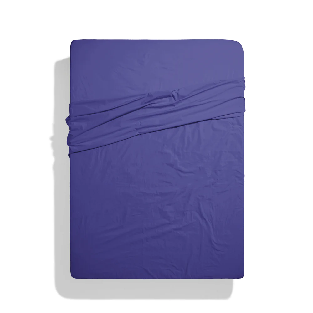 Drap-housse en percale de coton - Bleu Néon - Image 5