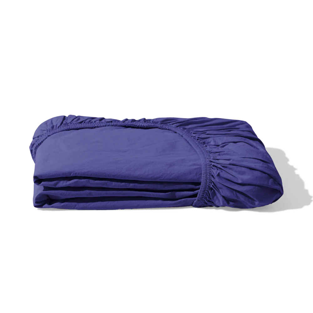 Drap-housse en percale de coton - Bleu Néon - Image 6