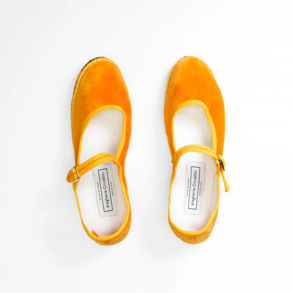 Drogheria Crivellini - Ballerines Jane Velvelt Ă attache - Moutarde - Image 3