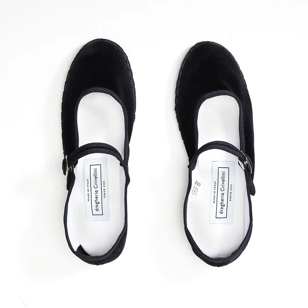 Drogheria Crivellini - Ballerines Jane Velvelt Ă attache - Noir - Image 3