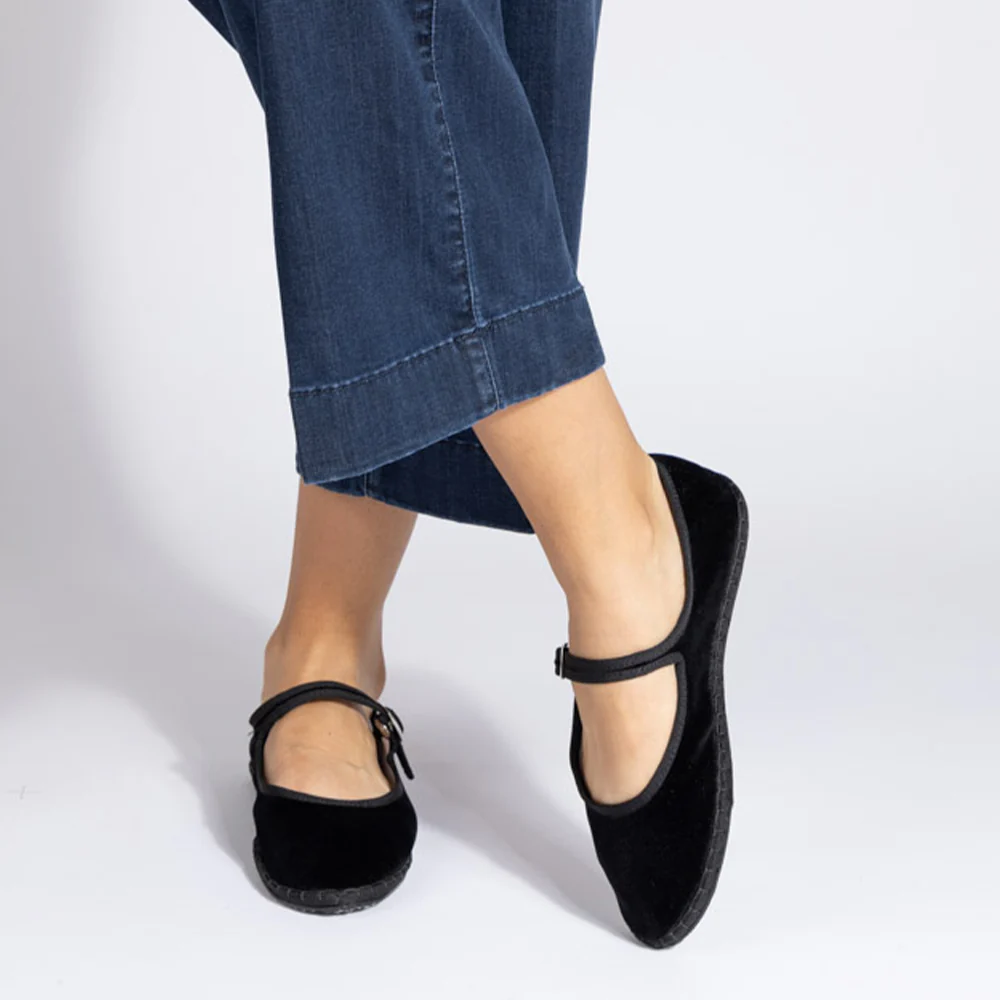 Drogheria Crivellini - Ballerines Jane Velvelt Ă attache - Noir - Image 5