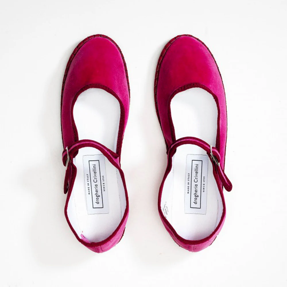 Drogheria Crivellini - Ballerines Jane Velvelt Ă attache - Peony - Image 3
