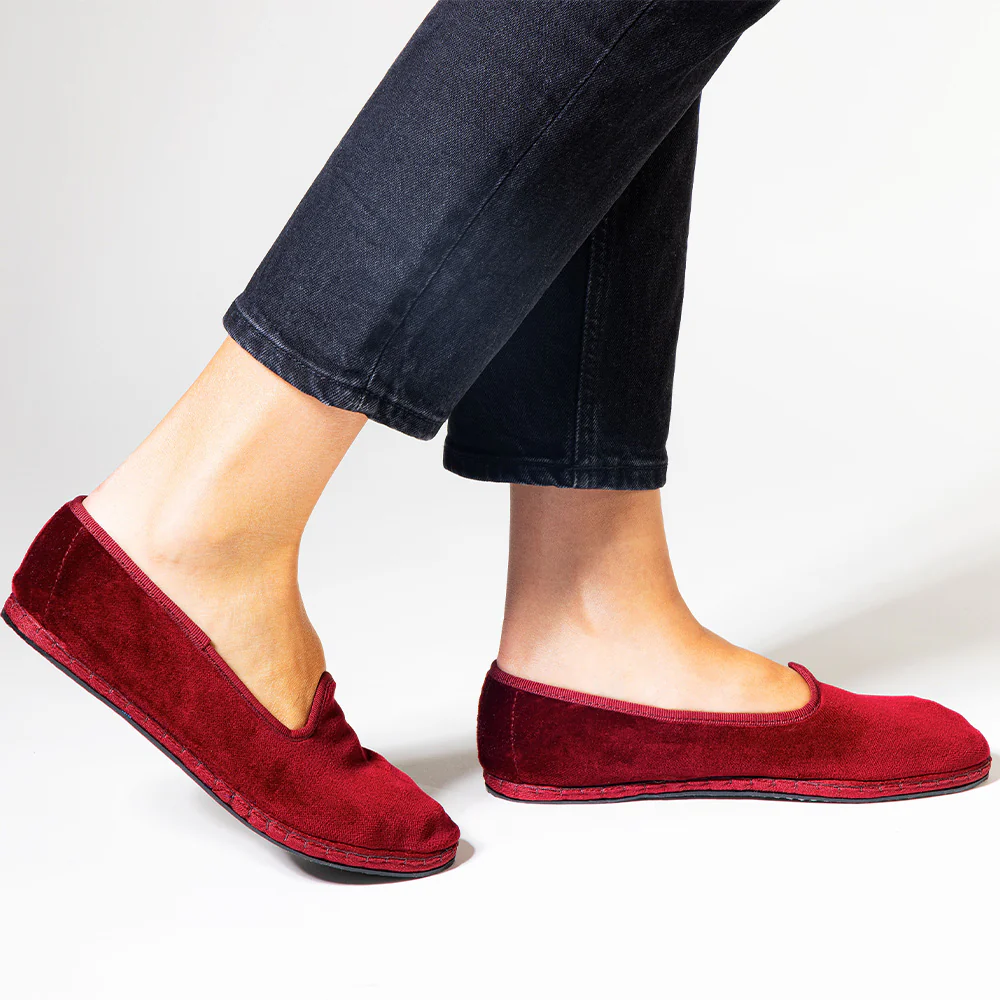 Drogheria Crivellini - Ballerines Jane Velvelt - Bordeaux - Image 5