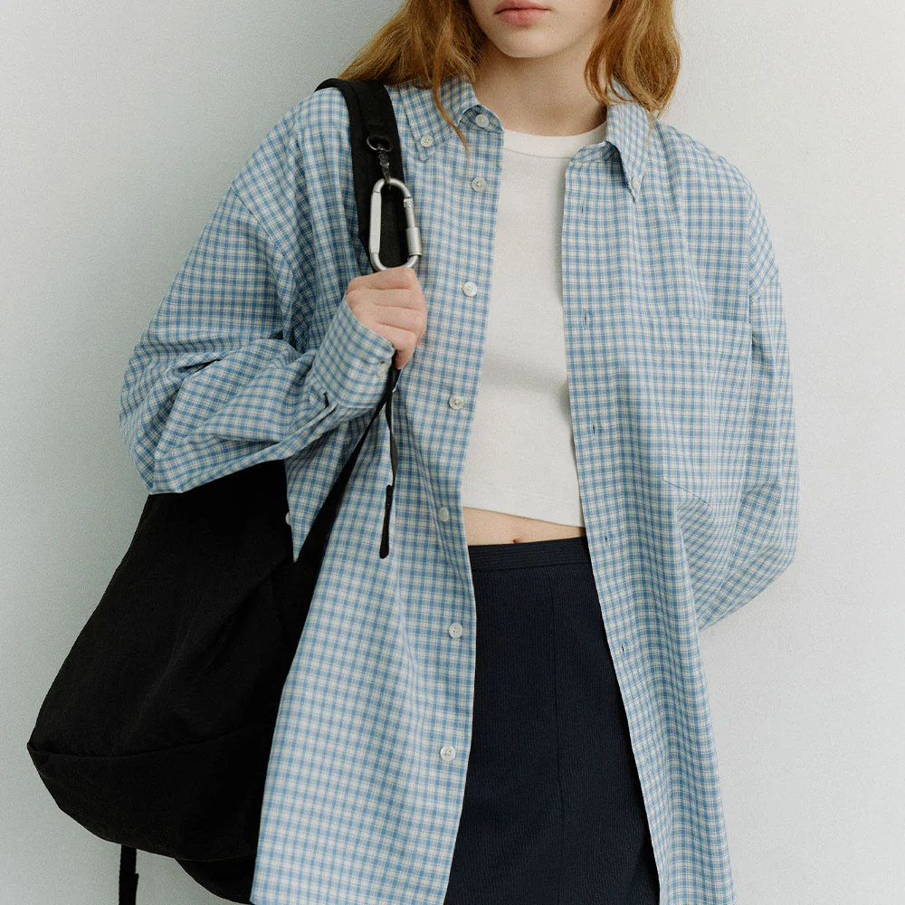 Dunst - Chemise Oversize Ă Carreaux - Bleu - Image 3