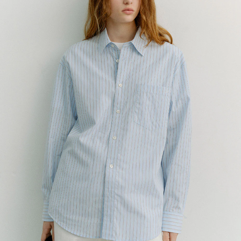 Dunst - Chemise Oversize Ă Rayures - Bleu Ciel - Image 3