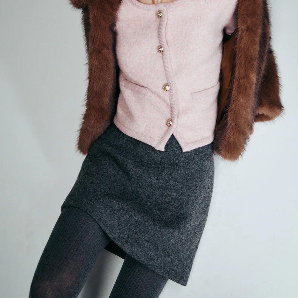 Dunst - Mini jupe en laine - Gris - Image 3