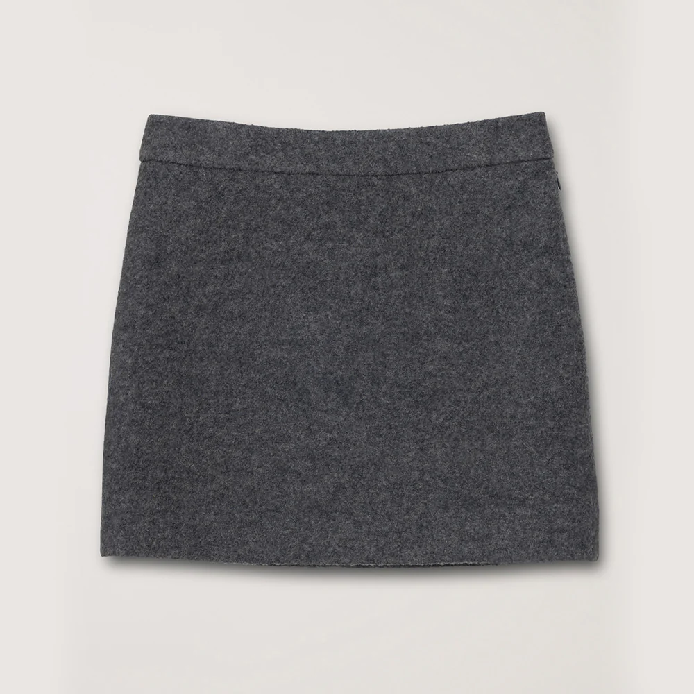 Dunst - Mini jupe en laine - Gris - Image 7