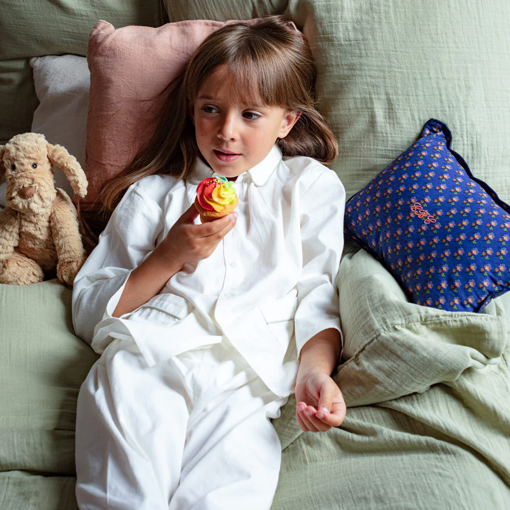 Caramel x Merci - Pyjama Enfant en coton twill - Blanc de Meudon - Image 7