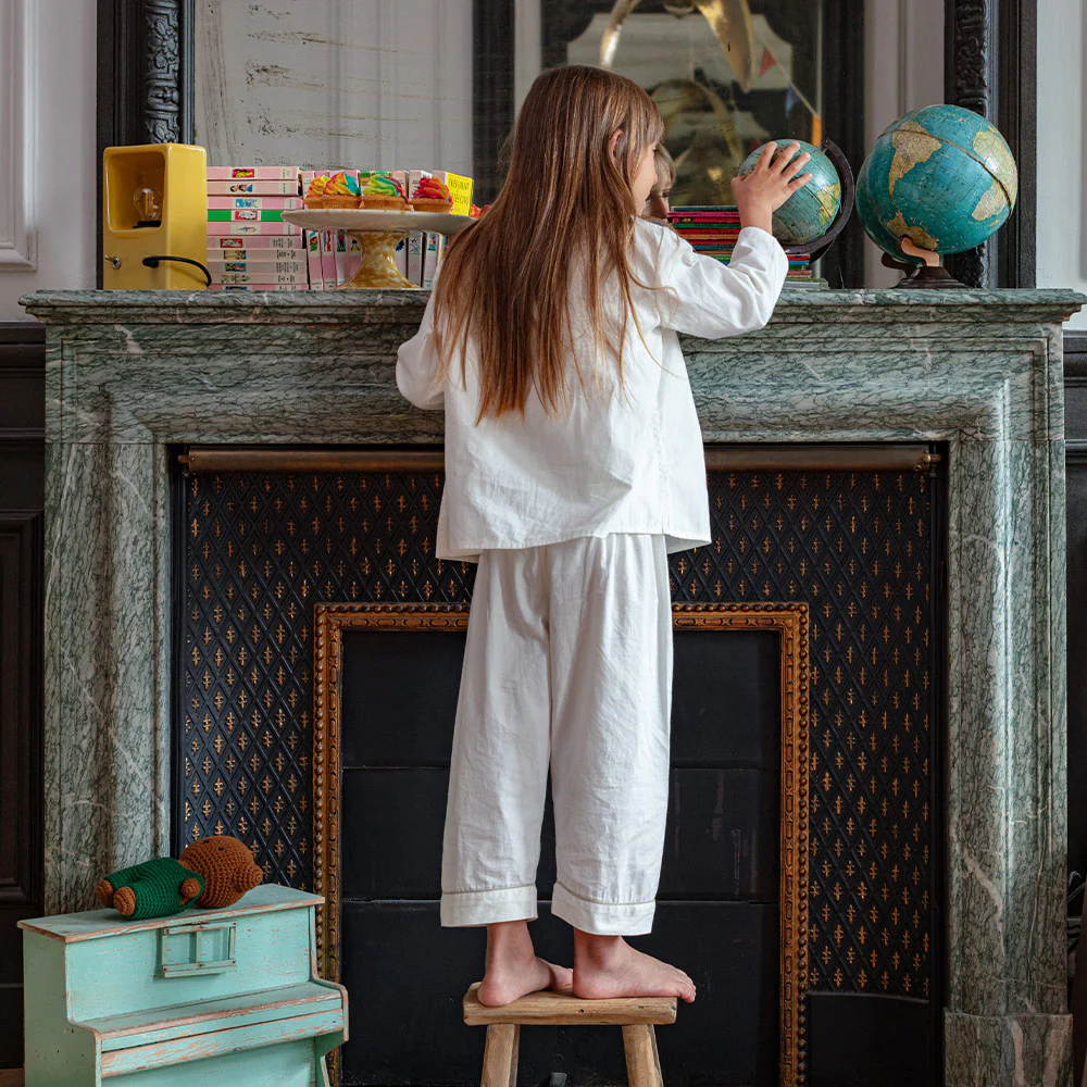 Caramel x Merci - Pyjama Enfant en coton twill - Blanc de Meudon - Image 9