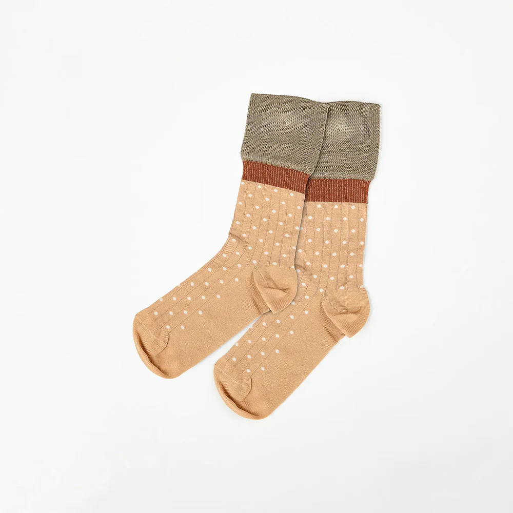 Exquisite J - Chaussettes CA71 - Beige et Blanc