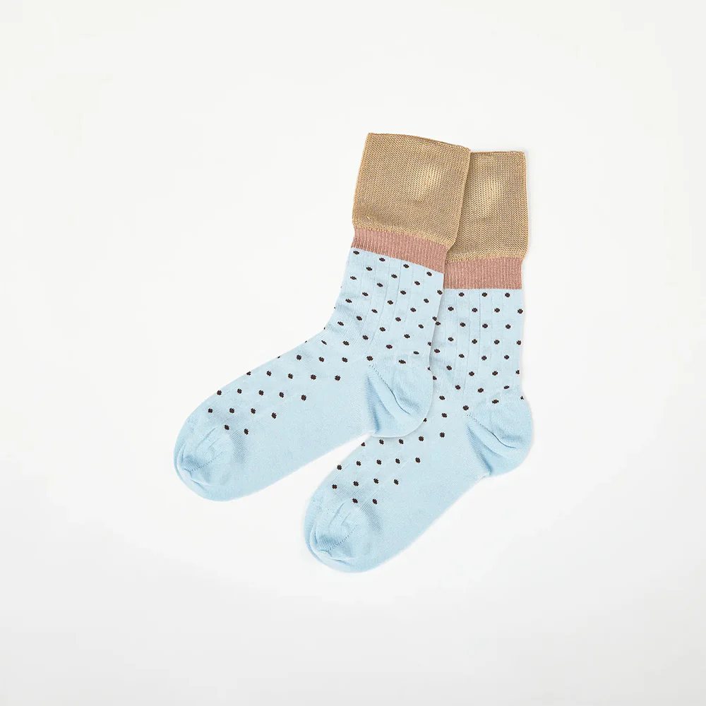 Exquisite J - Chaussettes CA71 - Bleu et Beige