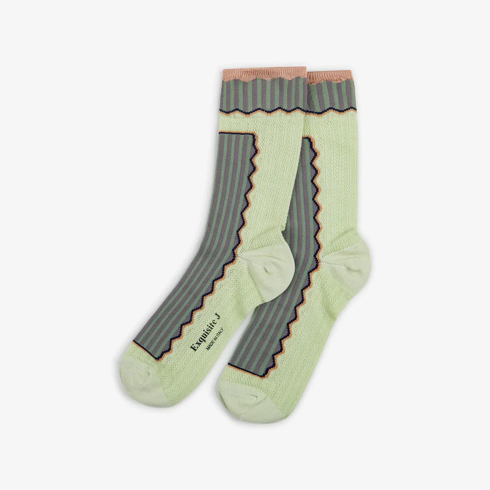 Exquisite J - Chaussettes CA84 - Vert et Violet