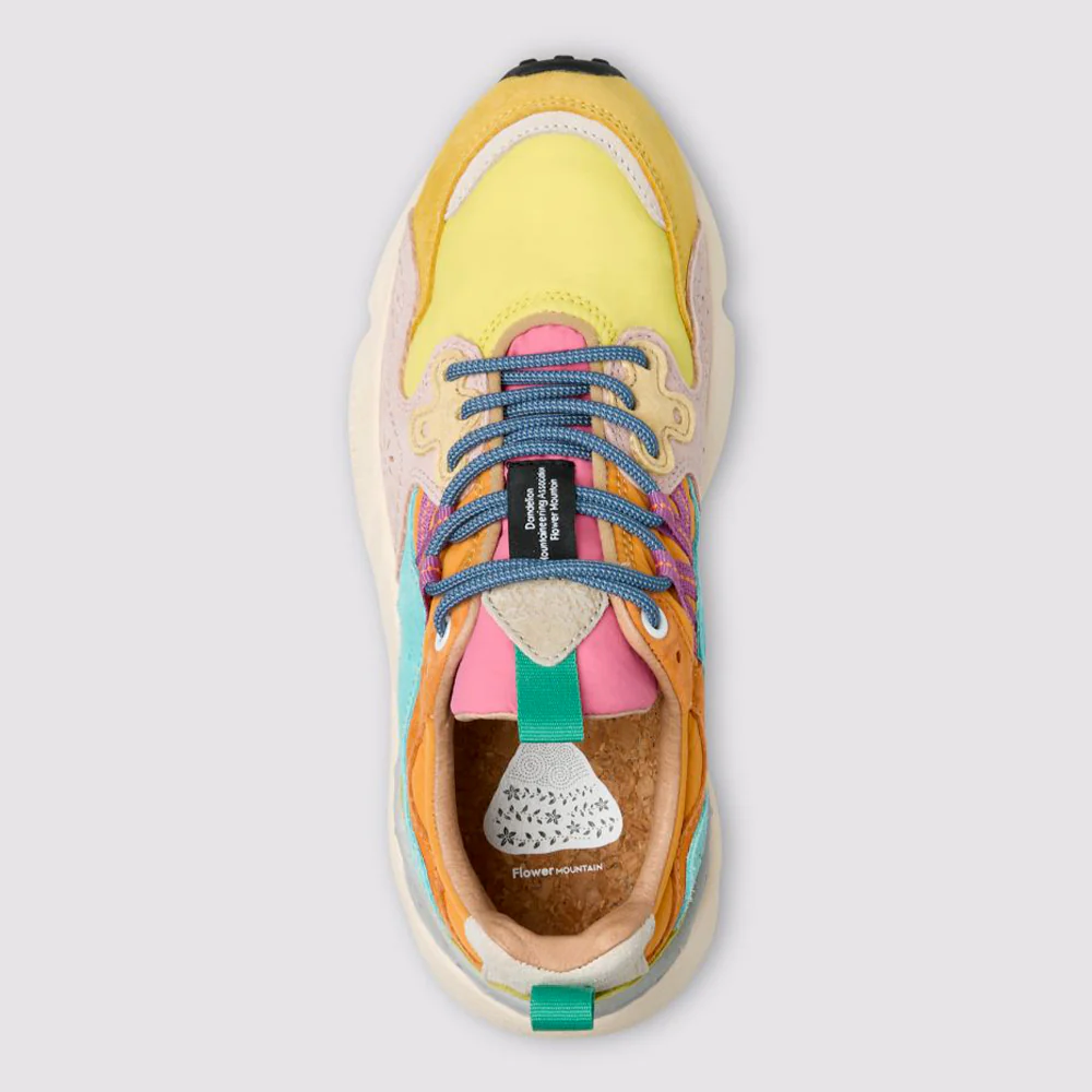 Flower Mountain - Baskets Yamano 3 Suède Nylon - Yellow Pink - Image 3