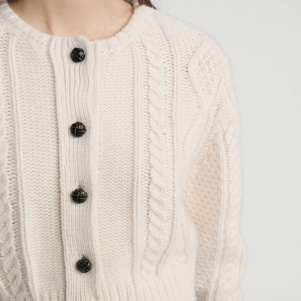 Frame - Cardigan The Cable Knit - Crème - Image 3