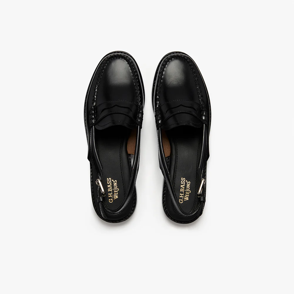 GH Bass - Mocassins Weejun Penny Slingback - Noir - Image 3