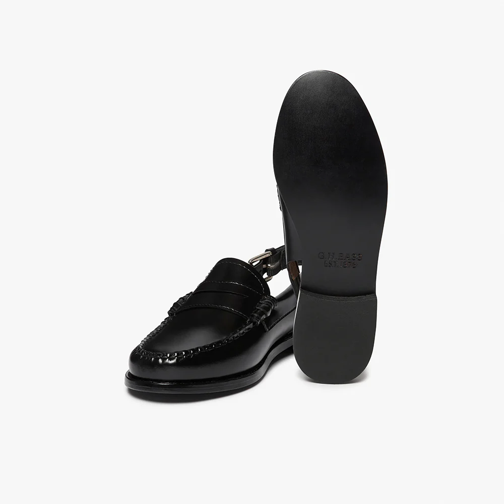 GH Bass - Mocassins Weejun Penny Slingback - Noir - Image 4