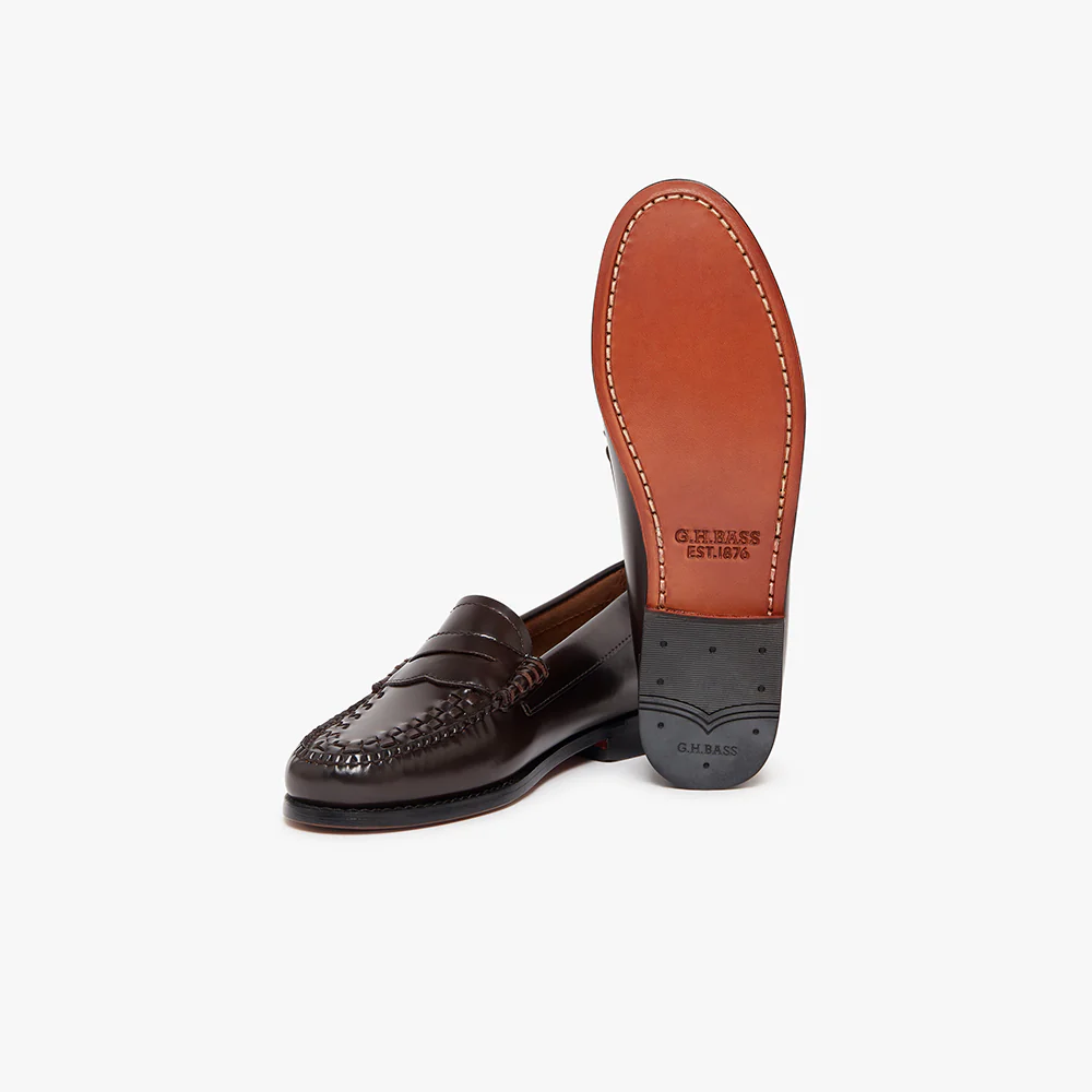 GH Bass - Mocassins Weejun Penny Weave - Chocolat - Image 2