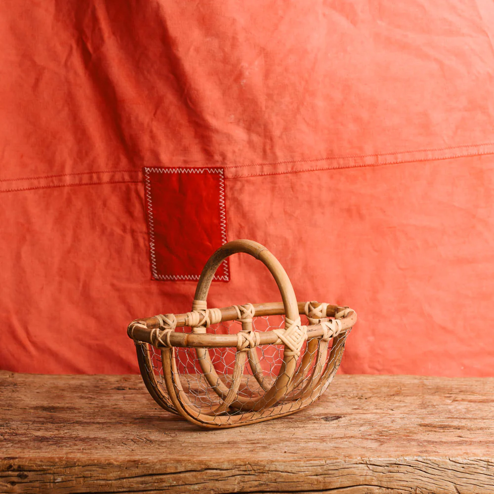 Panier telline - osier et métal - Image 2