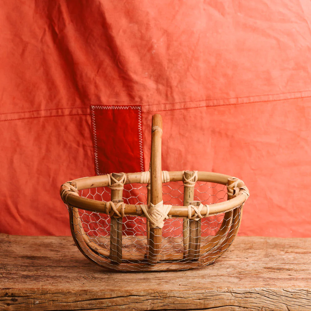 Panier telline - osier et métal - Image 3