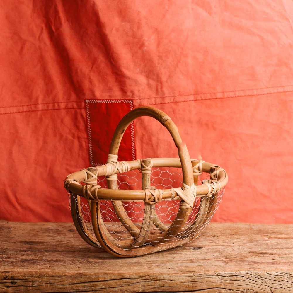 Panier telline - osier et métal - Image 4