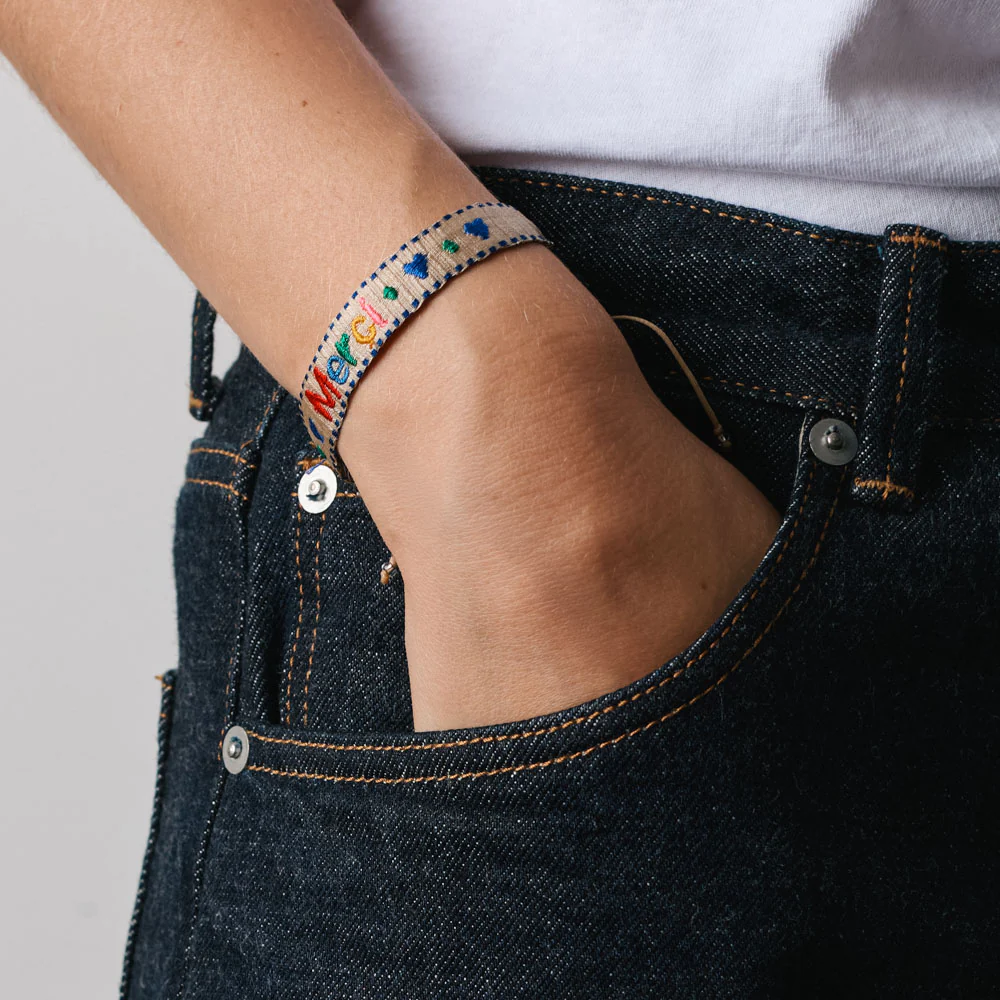 Guanabana x Merci - Bracelet Cœur - Bleu