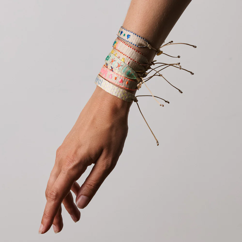 Guanabana x Merci - Bracelet Damier - Jaune & Violet - Image 2