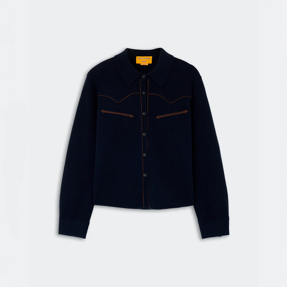 Guest In Residence - Chemise Western Cropped - Marine