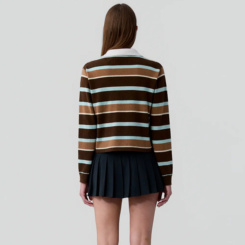 Guest In Residence - Polo Cropped Rugby Rayé - Chestnut Combo - Image 4