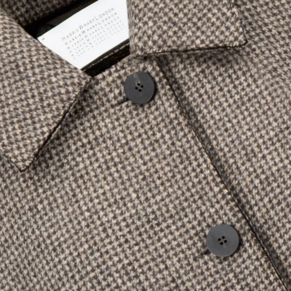 Harris Wharf London - Manteau Balmacaan - Crème & Marron - Image 5