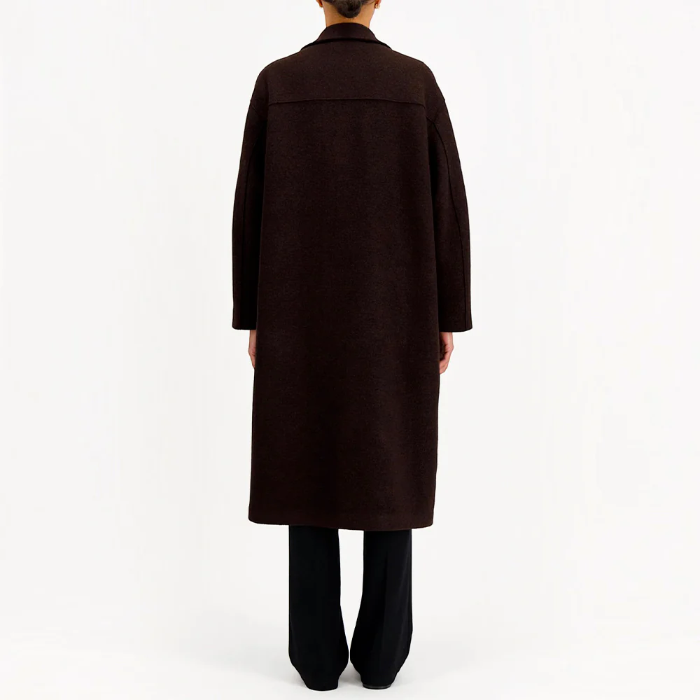 Harris Wharf London - Manteau Greatcoat - Bordeaux - Image 4