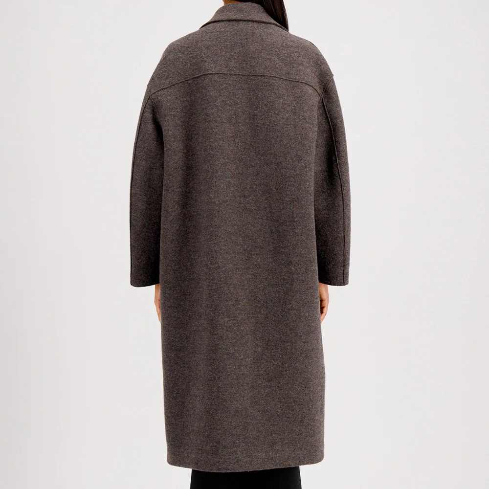 Harris Wharf London - Manteau Greatcoat - Marron et Gris - Image 3