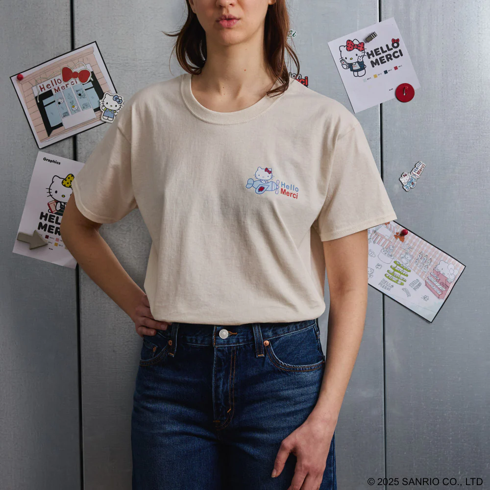 Hello Kitty x Merci - T-Shirt Avion - Ecru