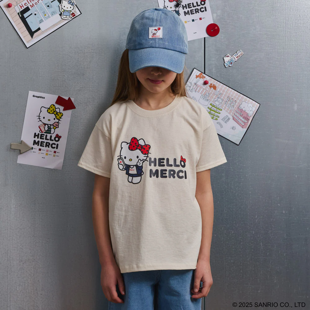Hello Kitty x Merci - T-Shirt Enfant Téléphone - Ecru