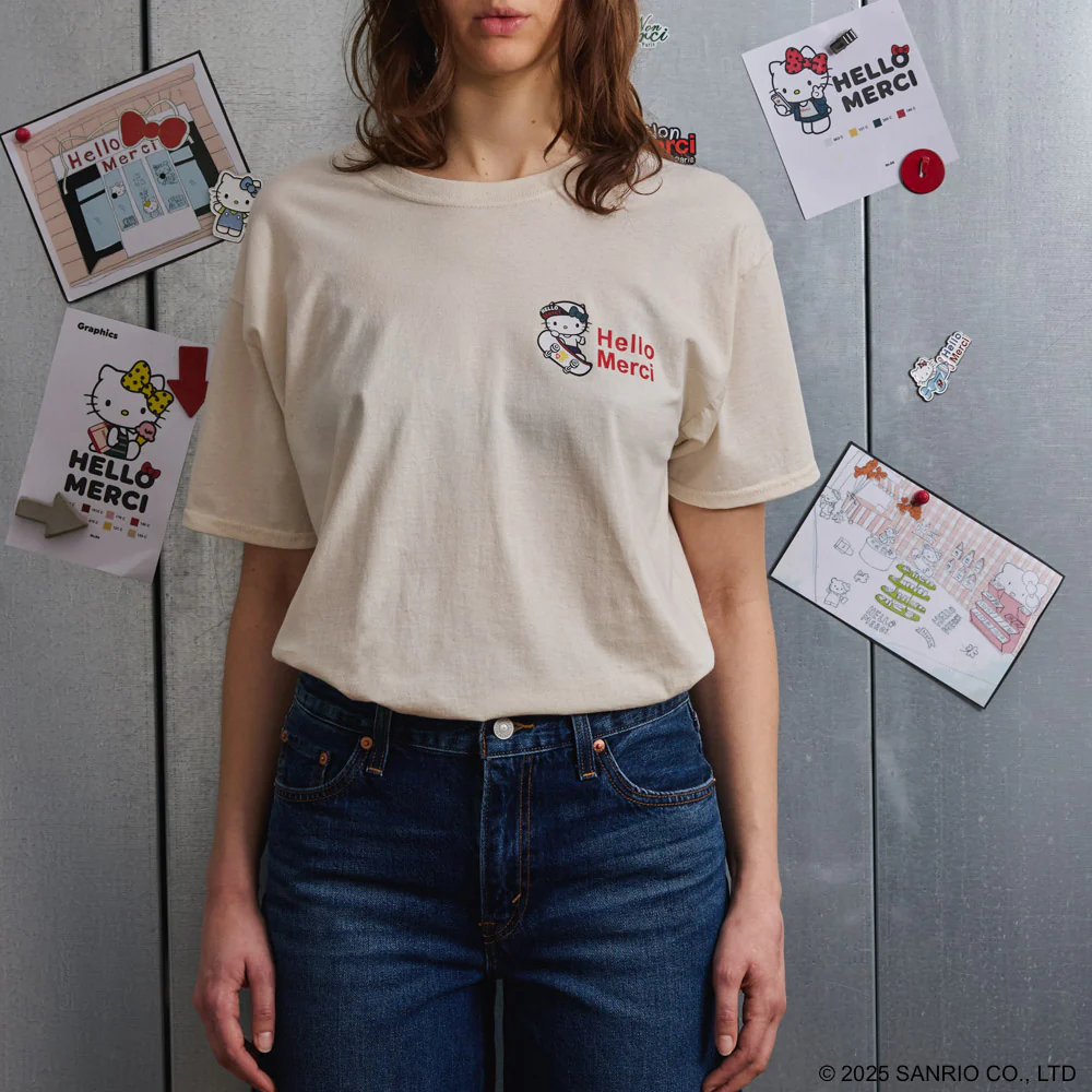 Hello Kitty x Merci - T-Shirt Skate - Ecru