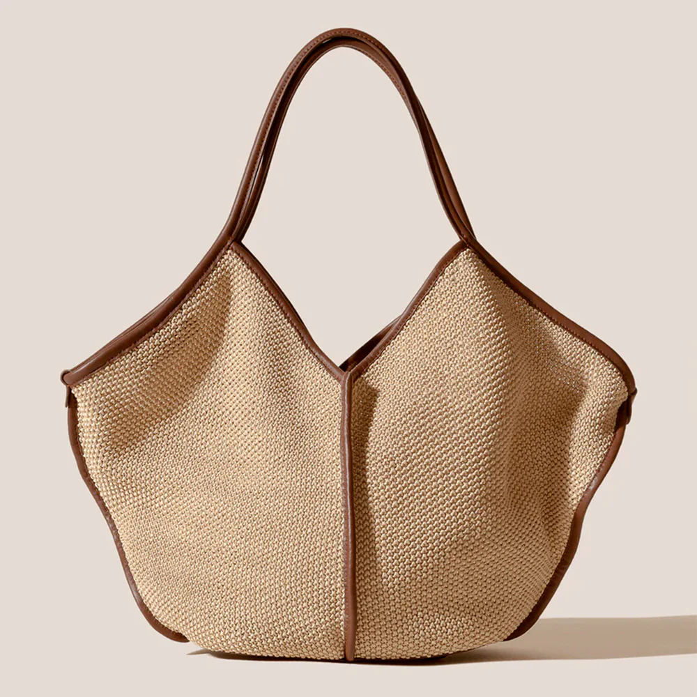 Hereu - Sac Calella Soft Raffia - Naturel & Chataigne