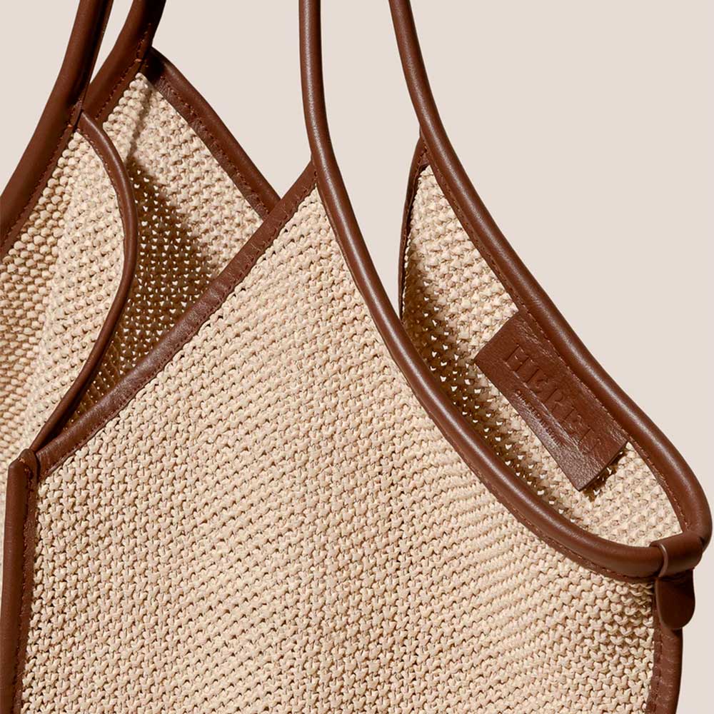 Hereu - Sac Calella Soft Raffia - Naturel & Chataigne - Image 3