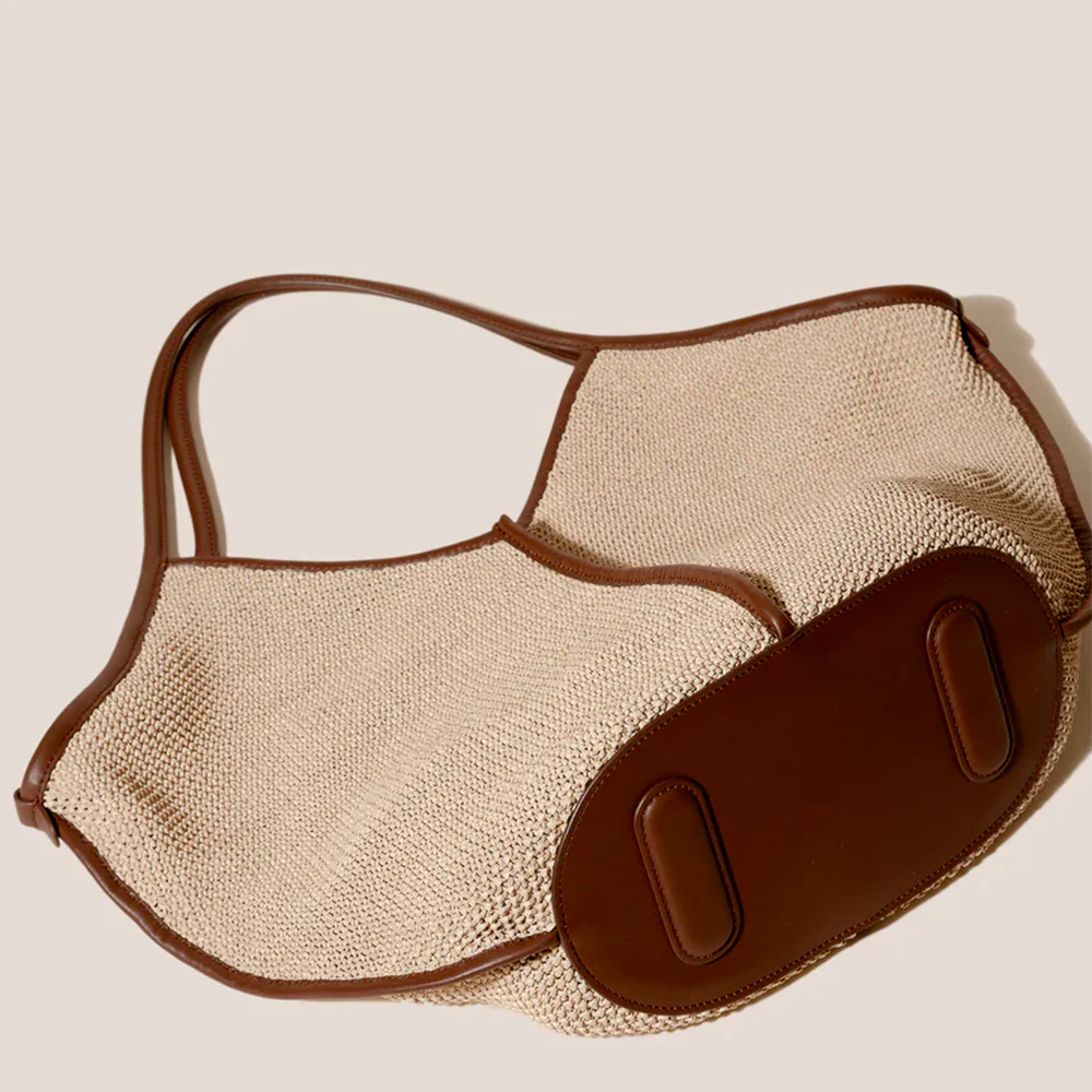 Hereu - Sac Calella Soft Raffia - Naturel & Chataigne - Image 4