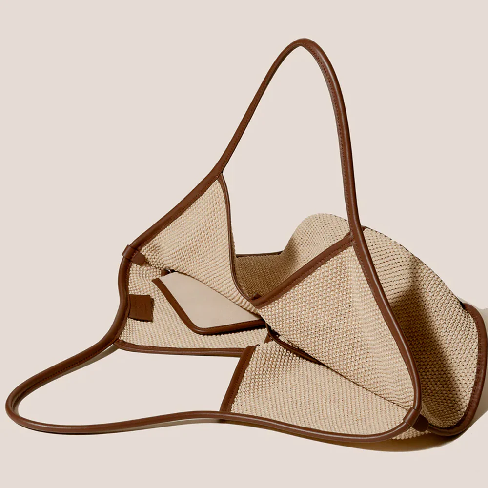 Hereu - Sac Calella Soft Raffia - Naturel & Chataigne - Image 5
