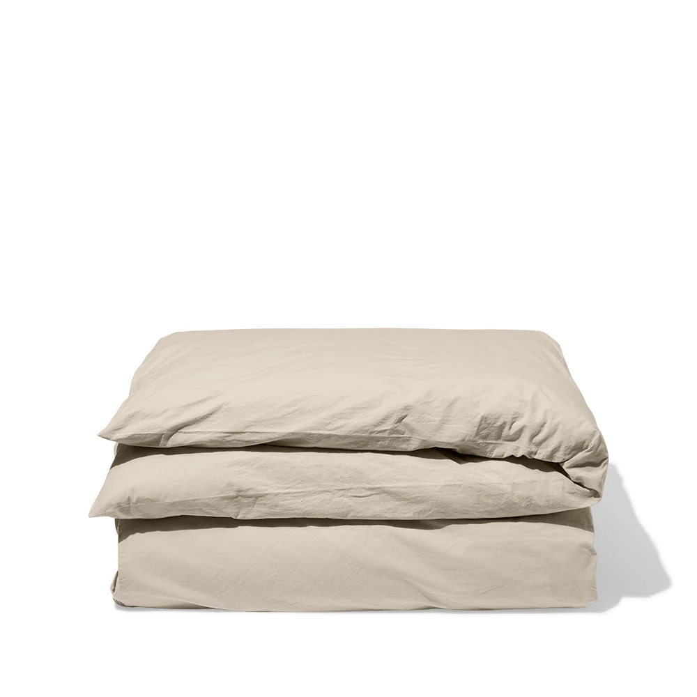 Housse de couette en percale de coton - Beige Dune - Image 3