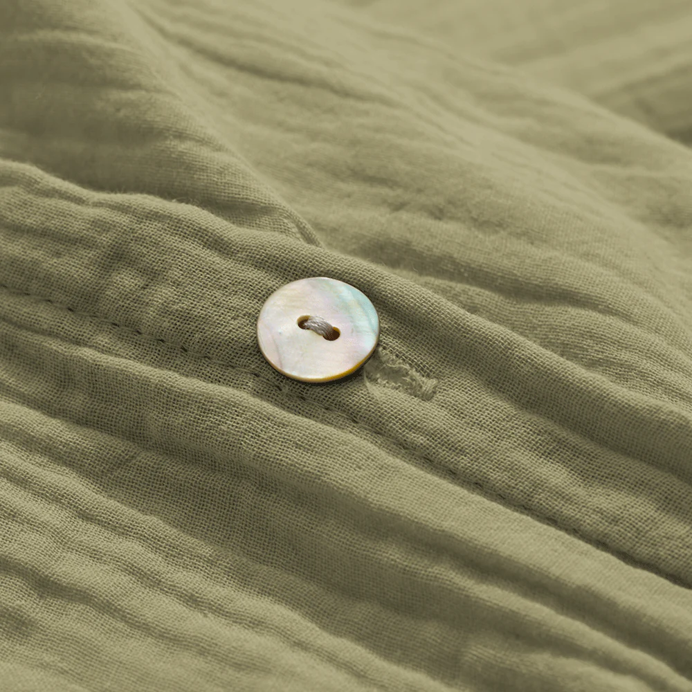 Housse de couette en gaze de coton - Vert Saint Louis - Image 4