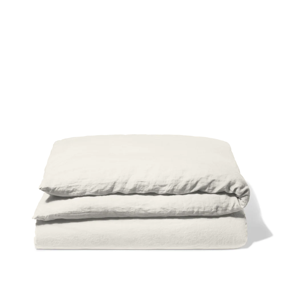 Housse de couette en lin lavé - Blanc Coquillage - Image 3