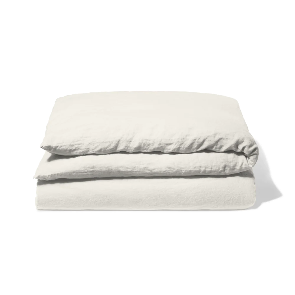Housse de couette en lin lavé - Blanc Coquillage - Image 8