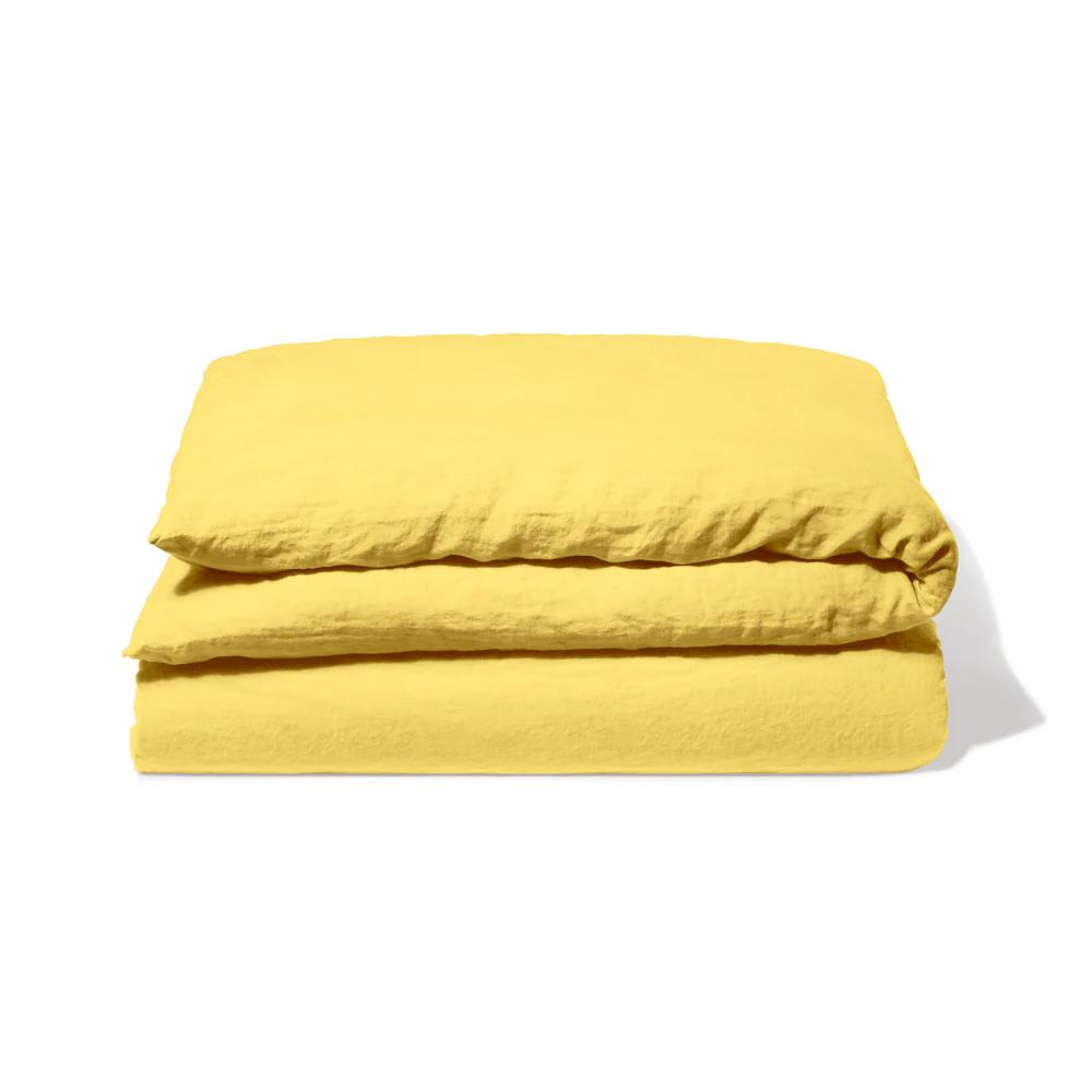 Housse de couette en lin lavé - Jaune Citronnade - Image 7